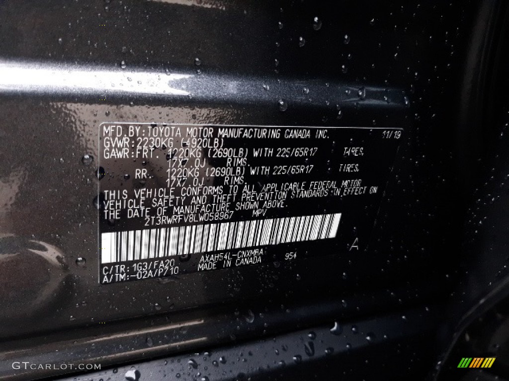 2020 RAV4 Color Code 1G3 for Magnetic Gray Metallic Photo #136350047
