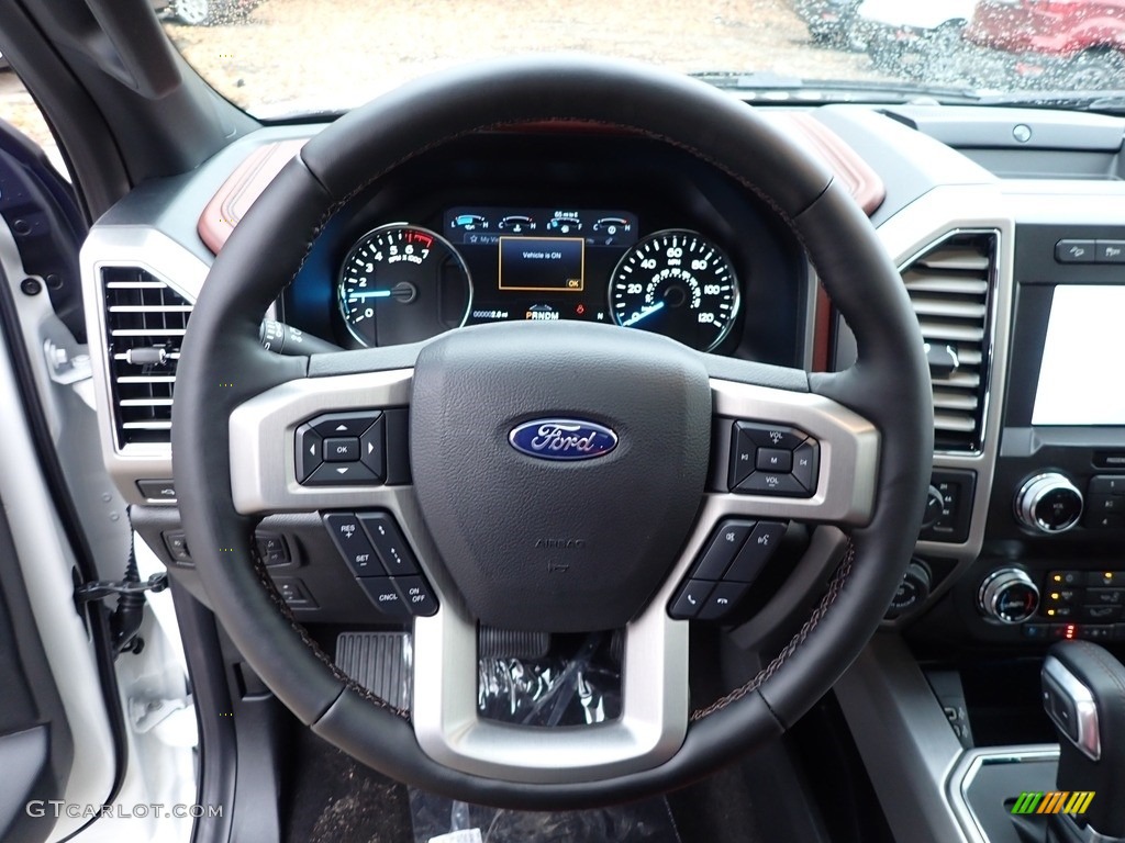 2020 Ford F150 Platinum SuperCrew 4x4 Platinum Unique Dark Marsala Steering Wheel Photo #136352012