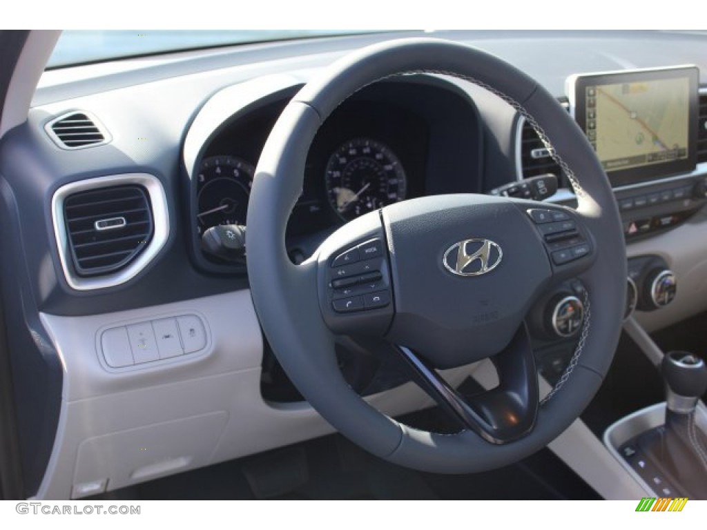 2020 Hyundai Venue Denim Denim Steering Wheel Photo #136354676