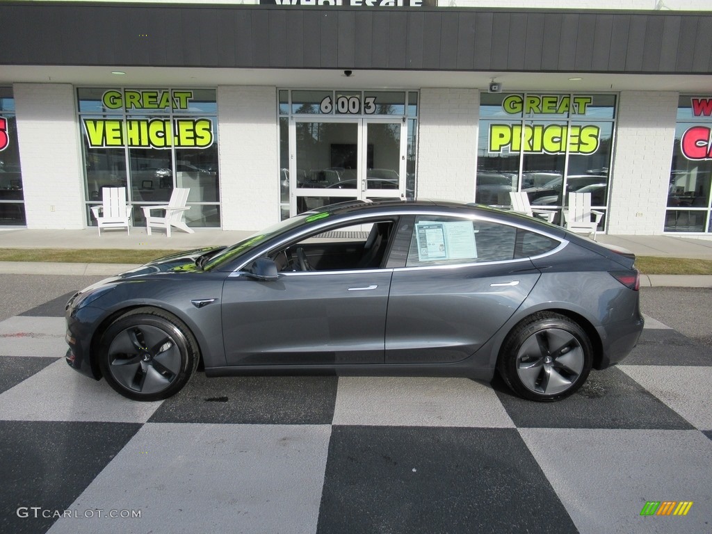 2018 Model 3 Long Range - Midnight Silver Metallic / Black photo #1