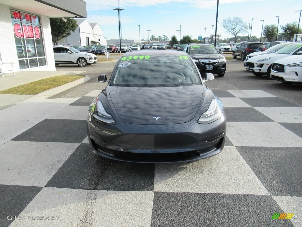 2018 Model 3 Long Range - Midnight Silver Metallic / Black photo #2