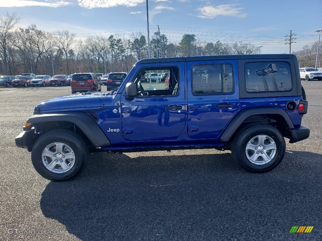 2020 Wrangler Unlimited Sport 4x4 - Ocean Blue Metallic / Black photo #3