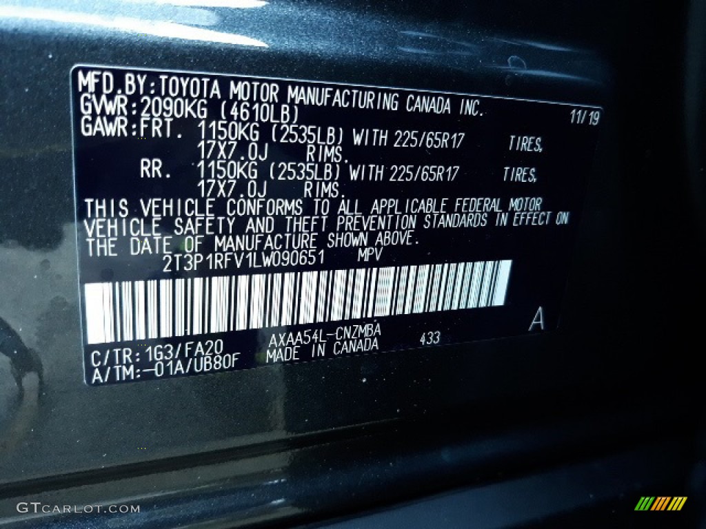 2020 RAV4 Color Code 1G3 for Magnetic Gray Metallic Photo #136364254