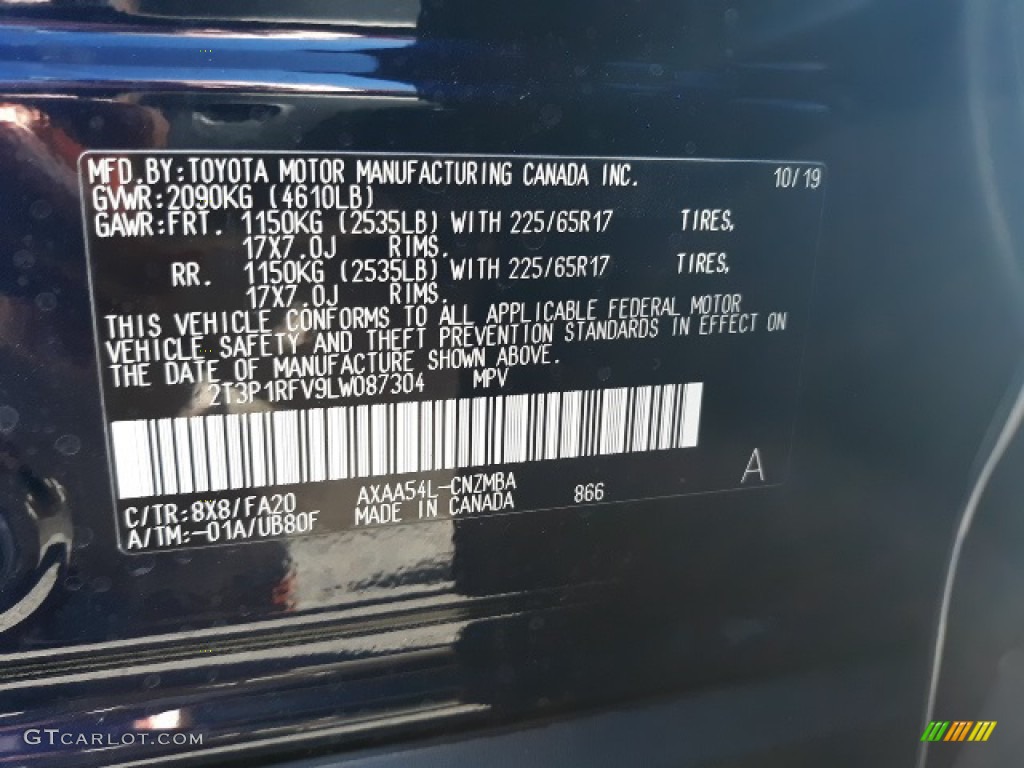 2020 RAV4 Color Code 8X8 for Blueprint Photo #136366558