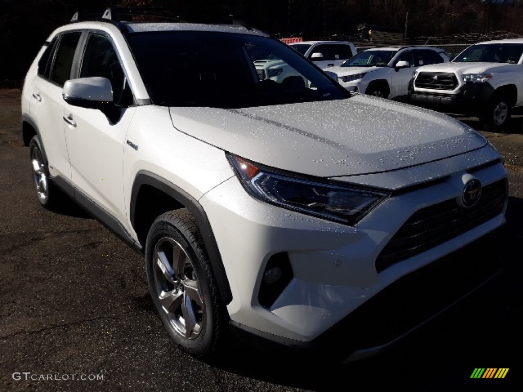 2020 RAV4 Limited AWD Hybrid - Blizzard White Pearl / Black photo #1