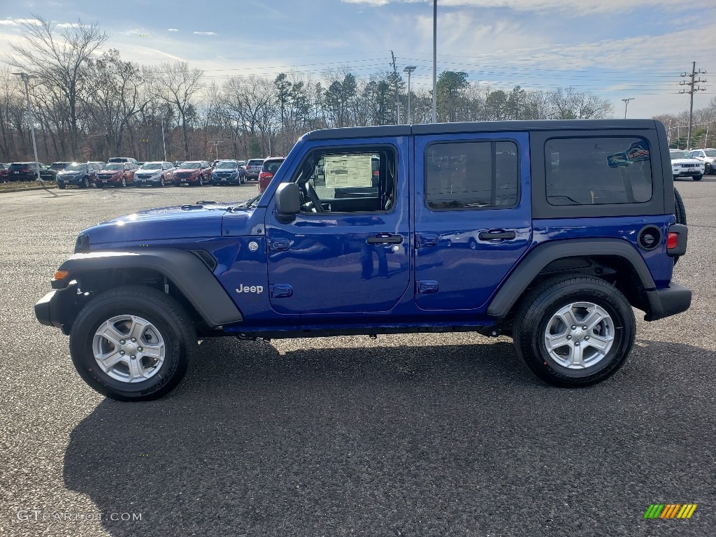 2020 Wrangler Unlimited Sport 4x4 - Ocean Blue Metallic / Black photo #3