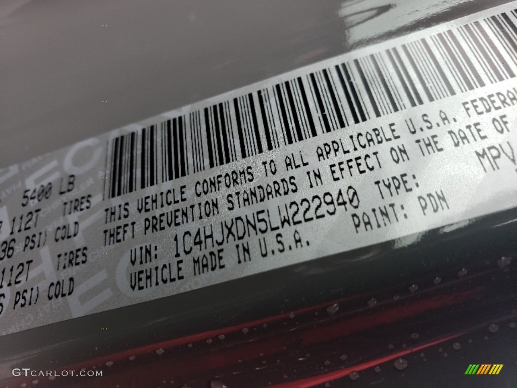 2020 Wrangler Unlimited Color Code PDN for Sting-Gray Photo #136371973