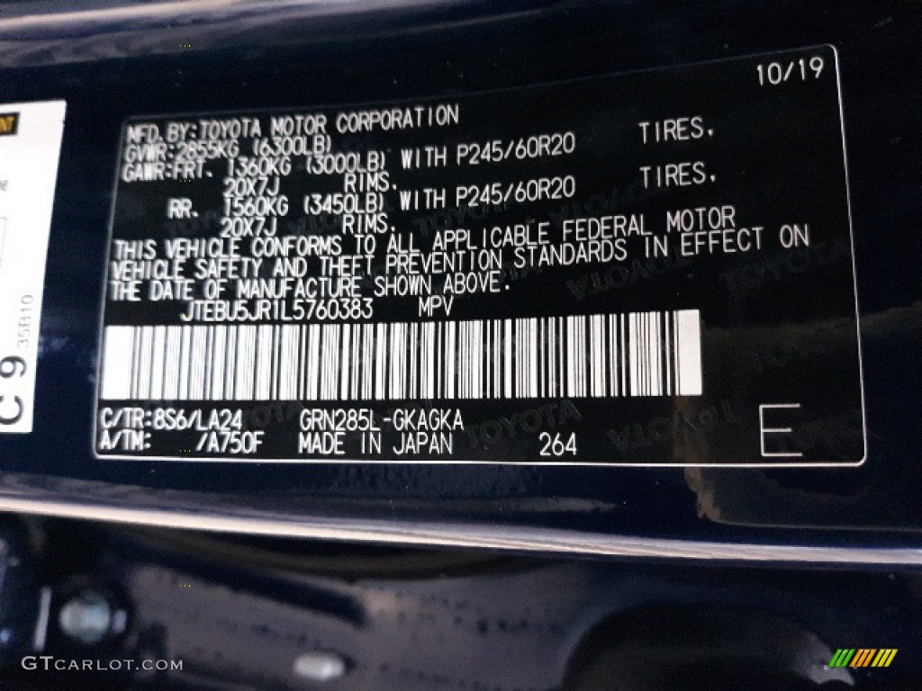 2020 4Runner Color Code 8S6 for Nautical Blue Metallic Photo #136372318
