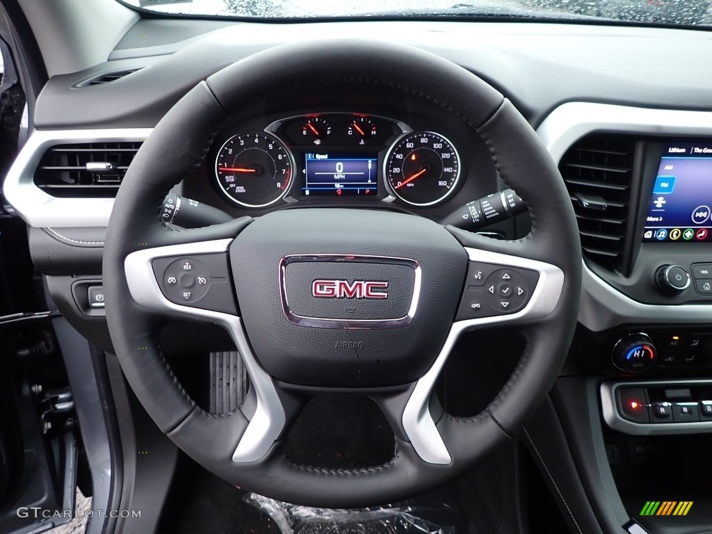 2020 GMC Acadia SLE AWD Jet Black Steering Wheel Photo #136372486
