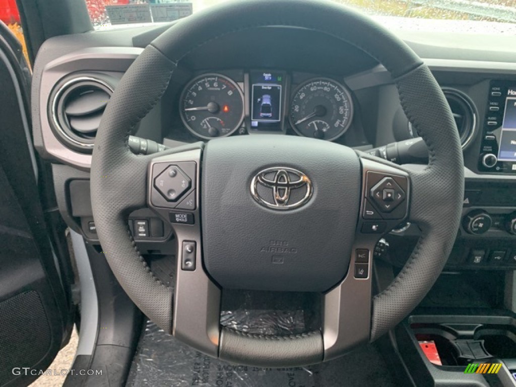 2020 Toyota Tacoma TRD Off Road Double Cab 4x4 TRD Cement/Black Steering Wheel Photo #136374058