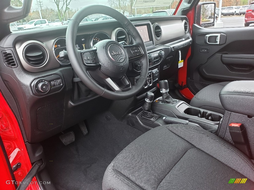 Black Interior 2020 Jeep Wrangler Unlimited Sport 4x4 Photo #136374103