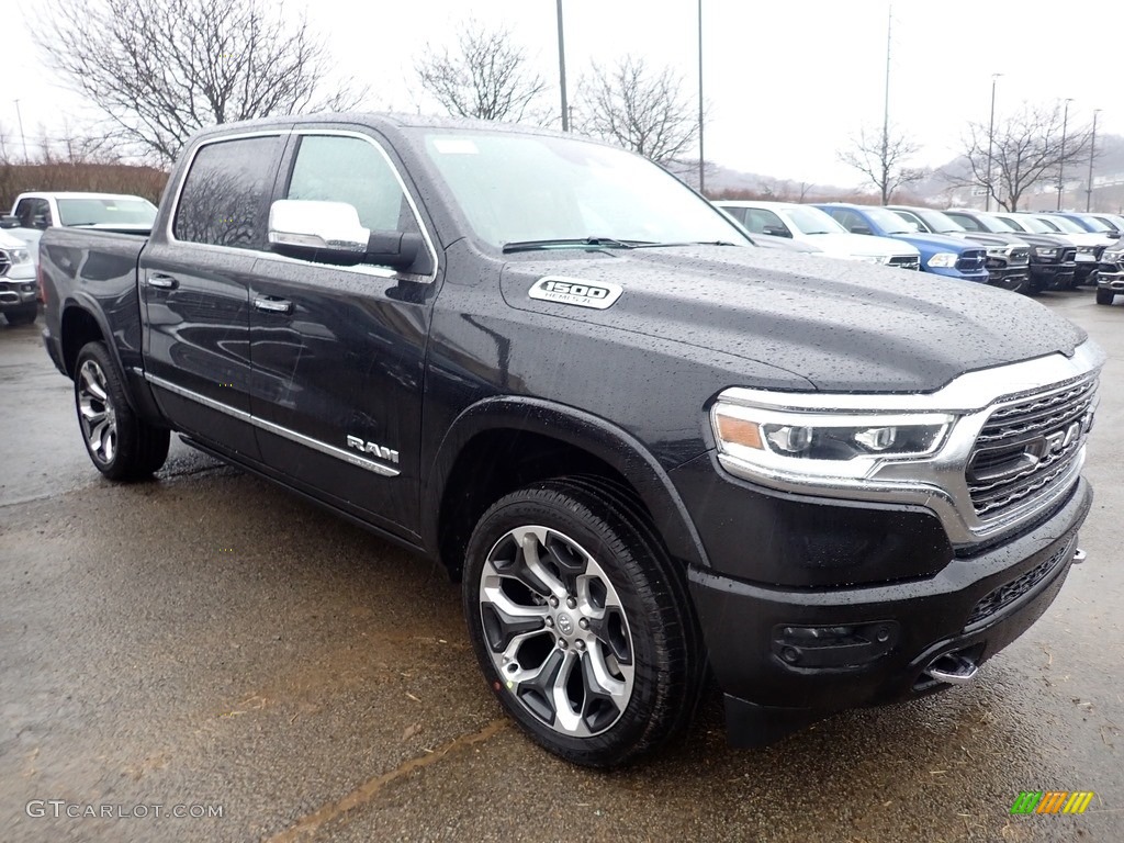 2020 1500 Limited Crew Cab 4x4 - Diamond Black Crystal Pearl / Light Frost Beige/Black photo #7