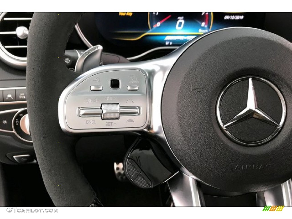 2020 Mercedes-Benz C AMG 63 S Sedan Black Steering Wheel Photo #136393935