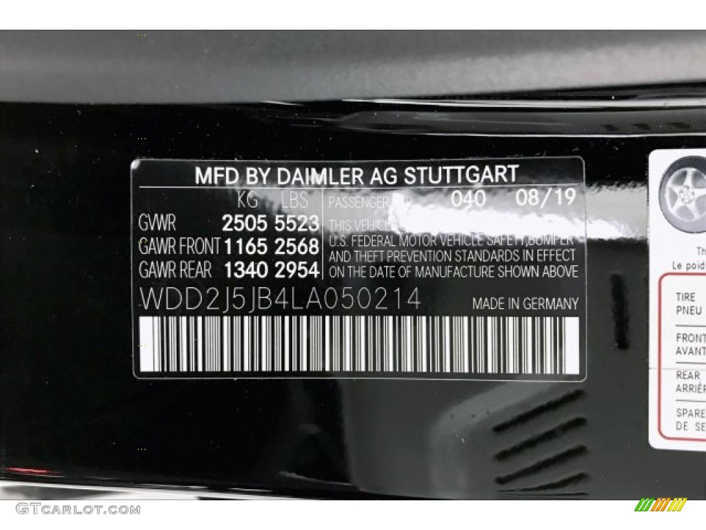 2020 CLS Color Code 040 for Black Photo #136413637
