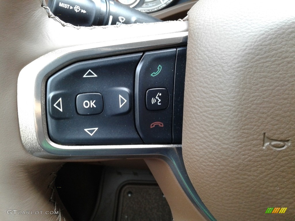 2020 Ram 1500 Longhorn Crew Cab 4x4 Light Mountain Brown/Mountain Brown Steering Wheel Photo #136417216