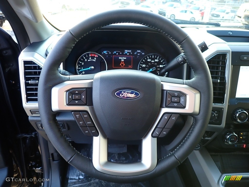 2020 Ford F350 Super Duty Lariat Crew Cab 4x4 Black Steering Wheel Photo #136418002