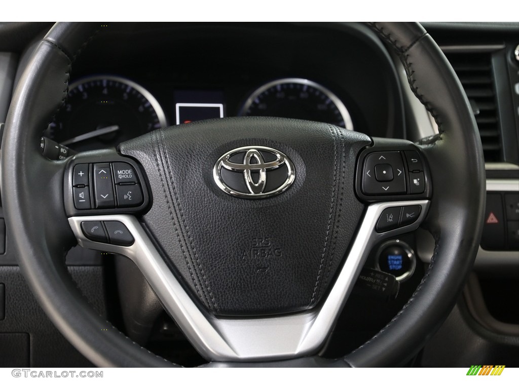 2019 Toyota Highlander XLE AWD Black Steering Wheel Photo #136420987