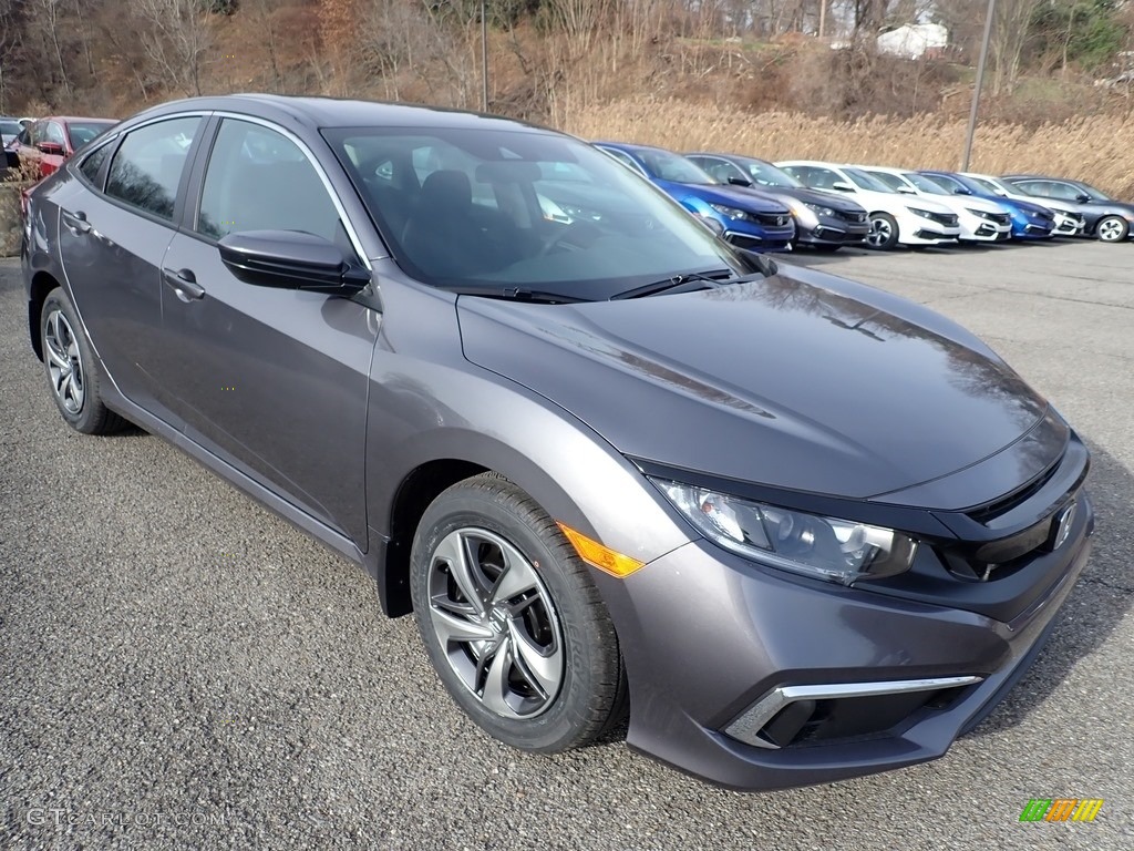 Modern Steel Metallic 2020 Honda Civic LX Sedan Exterior Photo #136423617