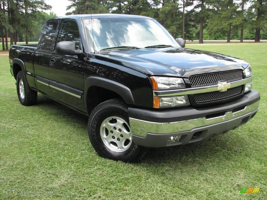 2003 Silverado 1500 LS Extended Cab 4x4 - Black / Tan photo #5