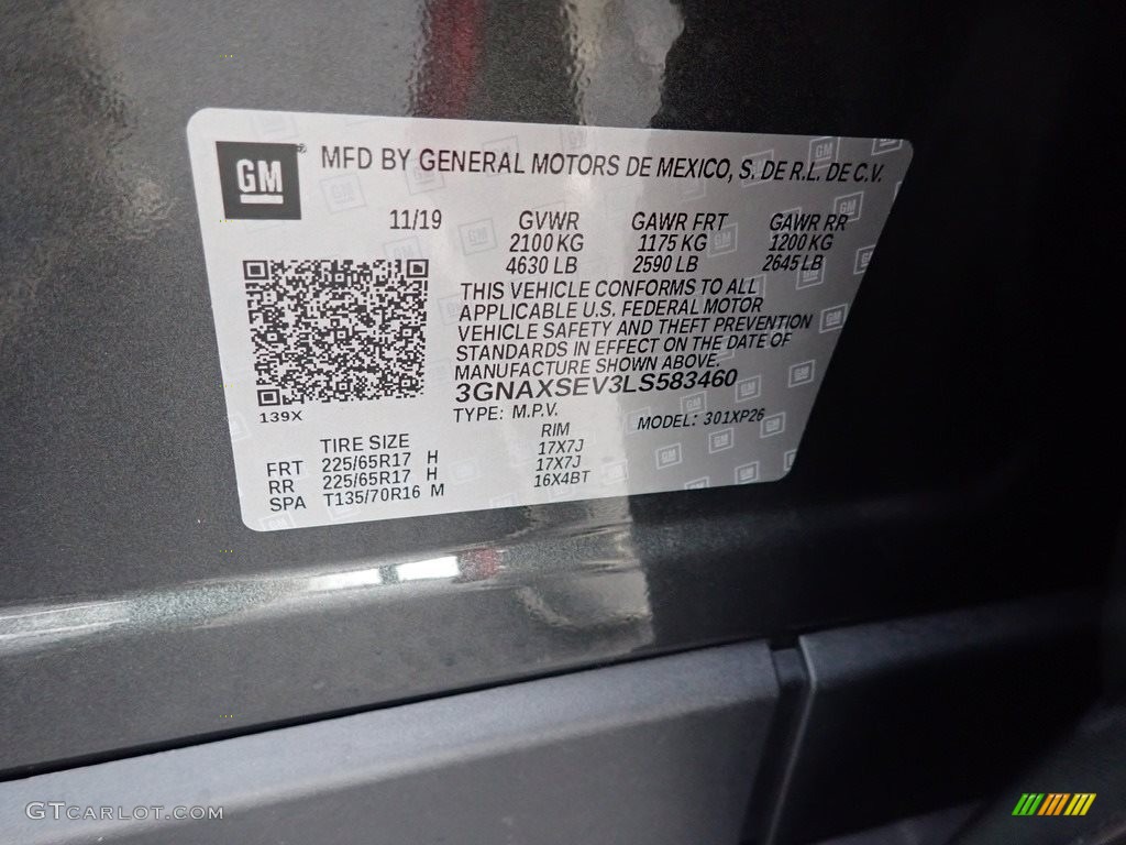 2020 Equinox LS AWD - Nightfall Gray Metallic / Ash Gray photo #15
