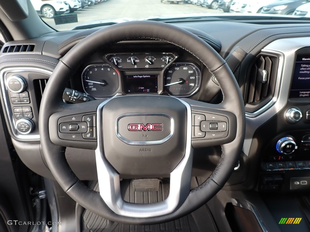 2020 GMC Sierra 1500 SLT Crew Cab 4WD Jet Black Steering Wheel Photo #136434387