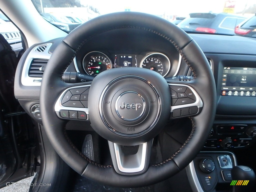2020 Jeep Compass Latitude 4x4 Black Steering Wheel Photo #136437585