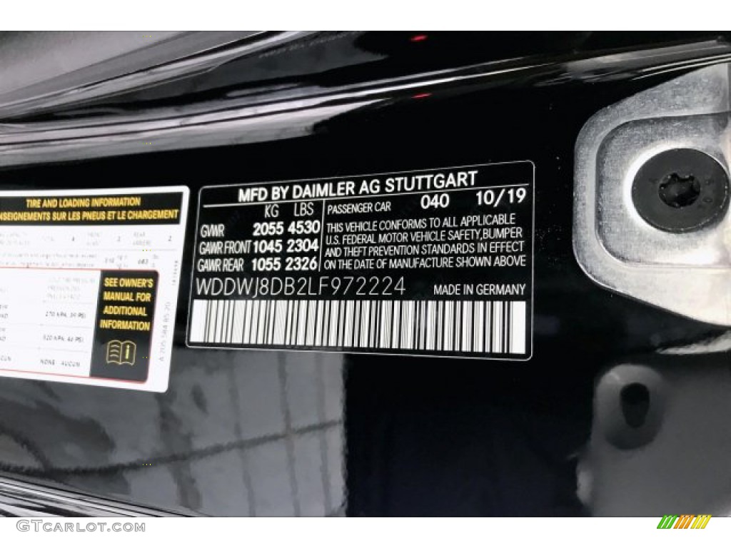 2020 C Color Code 040 for Black Photo #136438902