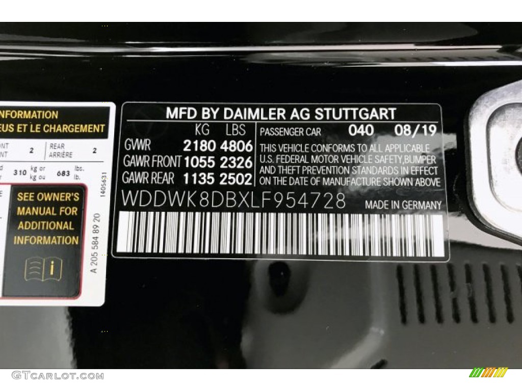 2020 C Color Code 040 for Black Photo #136439193