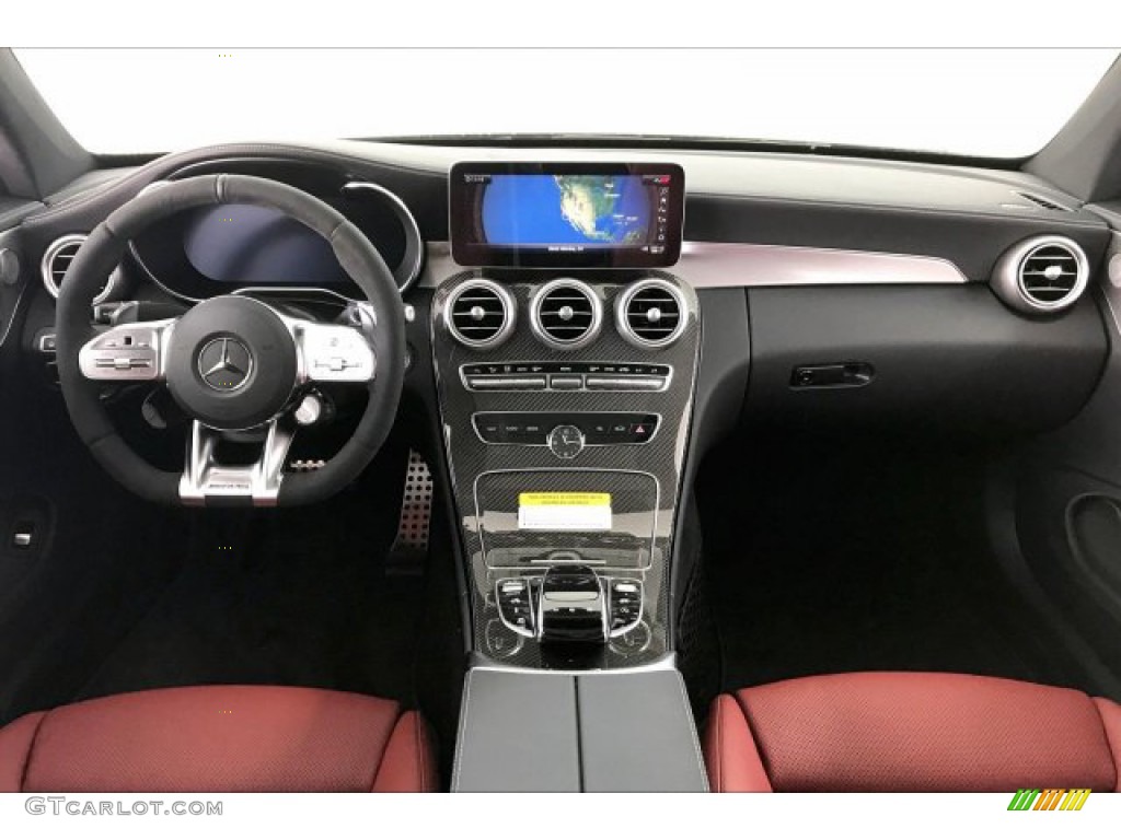 2020 Mercedes-Benz C AMG 43 4Matic Coupe Cranberry Red/Black Dashboard Photo #136439565