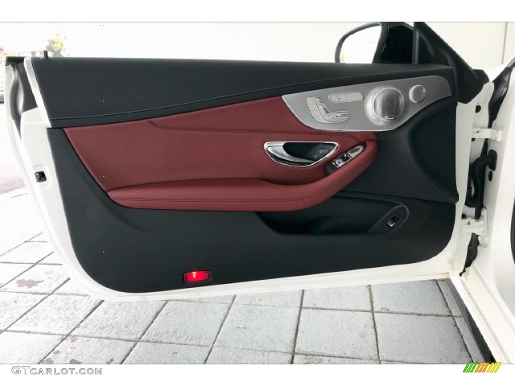 2020 Mercedes-Benz C AMG 43 4Matic Coupe Cranberry Red/Black Door Panel Photo #136439652