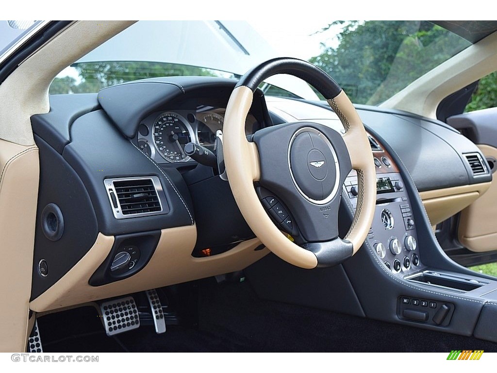 2008 Aston Martin DB9 Volante Cream Truffle Steering Wheel Photo #136443351