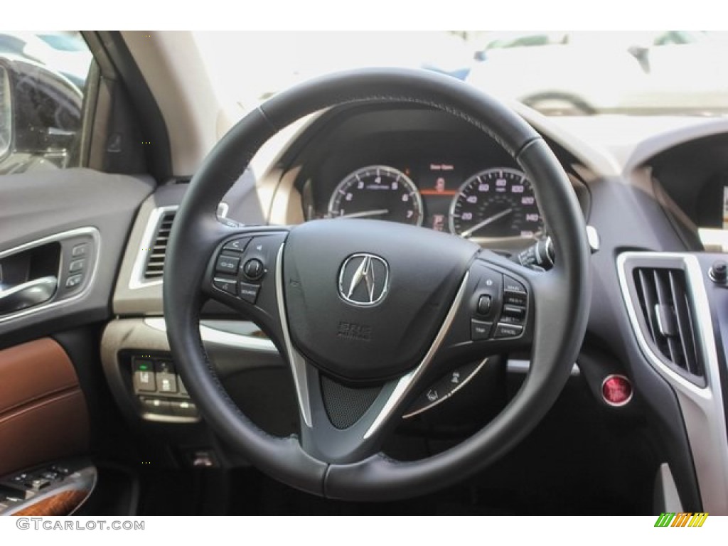 2020 Acura TLX V6 Technology Sedan Espresso Steering Wheel Photo #136443600