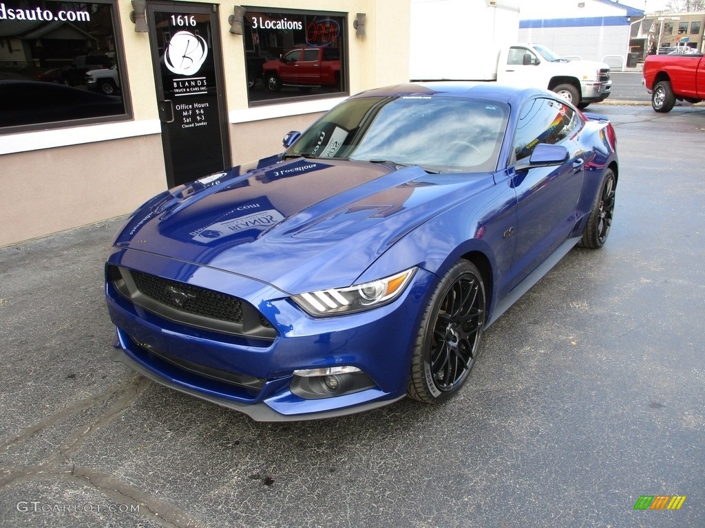 2016 Mustang GT Premium Coupe - Deep Impact Blue Metallic / Ebony photo #2