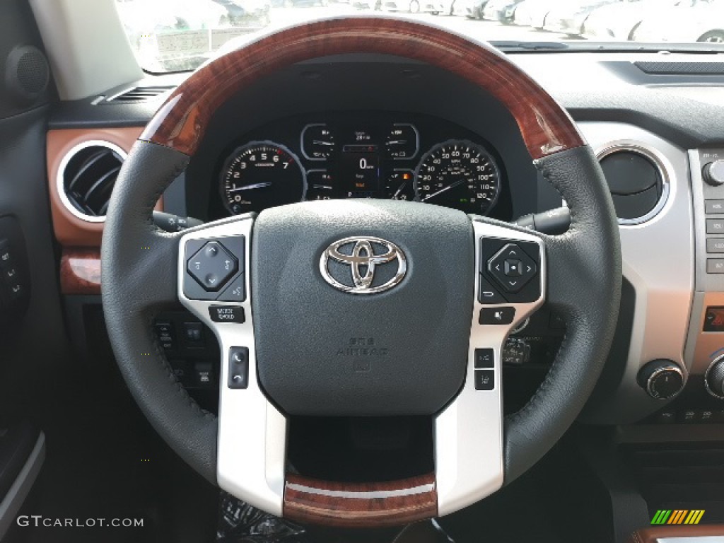 2020 Toyota Tundra 1794 Edition CrewMax 4x4 1794 Edition Brown/Black Steering Wheel Photo #136446522