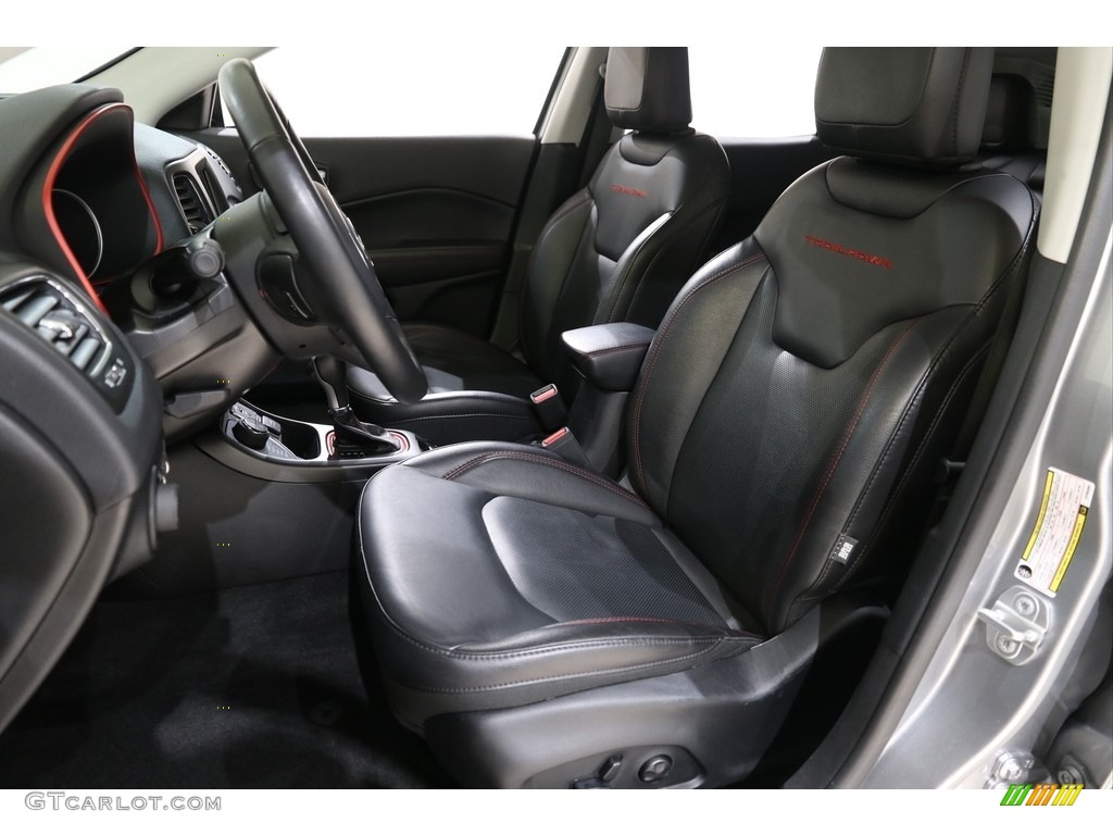 Black/Ruby Interior 2019 Jeep Compass Trailhawk 4x4 Photo #136446693