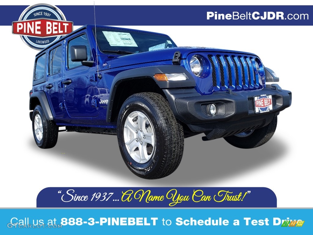 2020 Wrangler Unlimited Sport 4x4 - Ocean Blue Metallic / Black photo #1