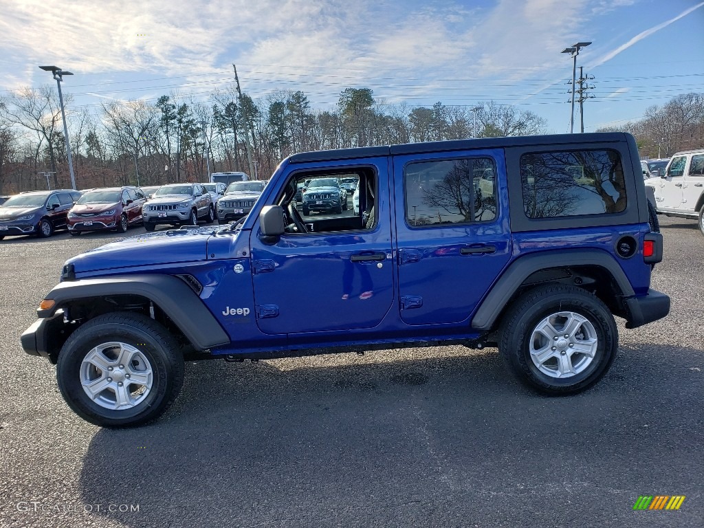 2020 Wrangler Unlimited Sport 4x4 - Ocean Blue Metallic / Black photo #3
