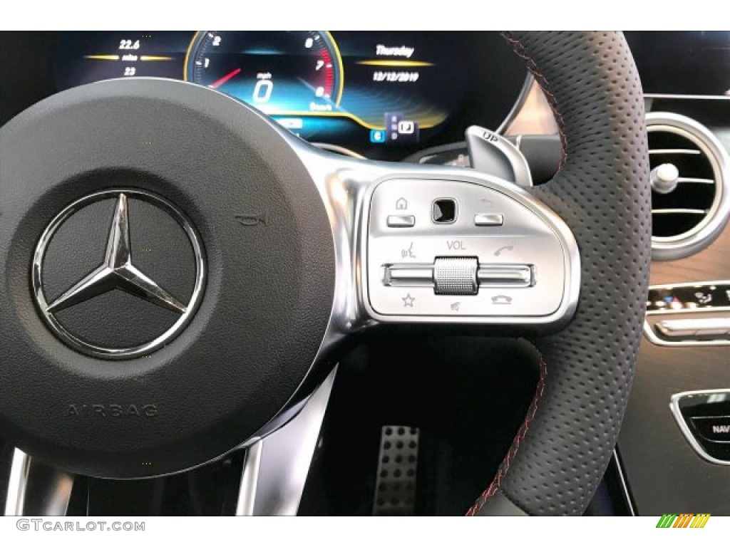 2020 Mercedes-Benz C AMG 43 4Matic Sedan Black Steering Wheel Photo #136449350