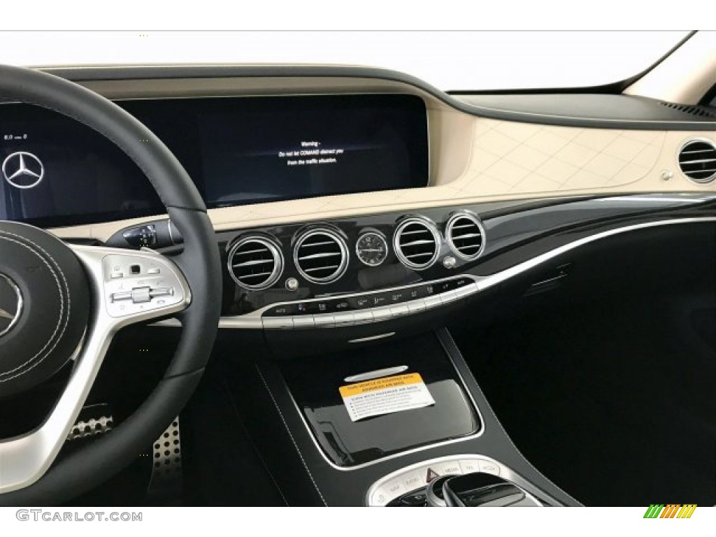 2020 Mercedes-Benz S 450 Sedan Porcelain/Black Dashboard Photo #136455051
