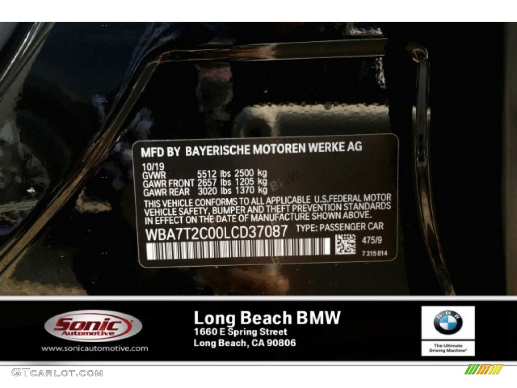 2020 7 Series 740i Sedan - Black Sapphire Metallic / Black photo #11