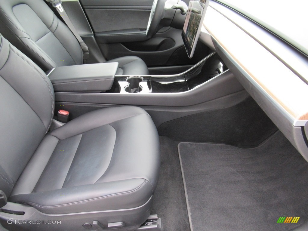 2018 Model 3 Long Range - Pearl White Multi-Coat / Black photo #13