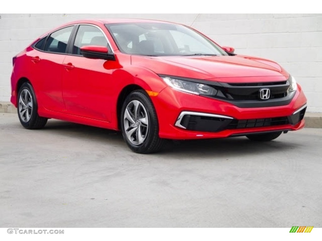 Rallye Red 2020 Honda Civic LX Sedan Exterior Photo #136478938