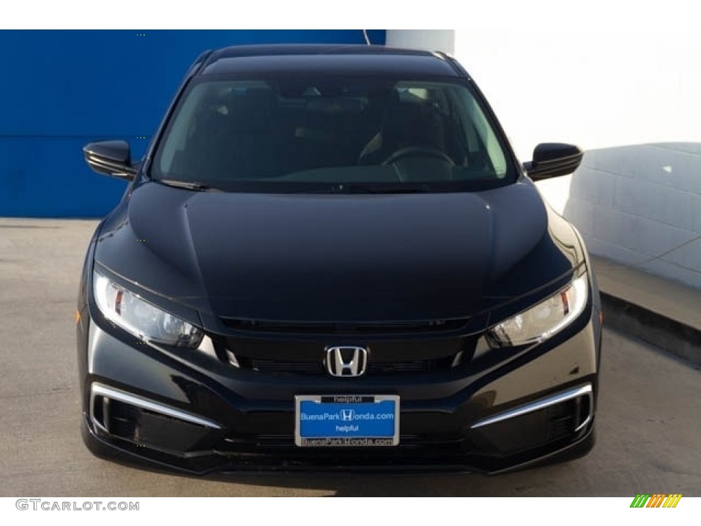 2020 Civic LX Sedan - Crystal Black Pearl / Black photo #3