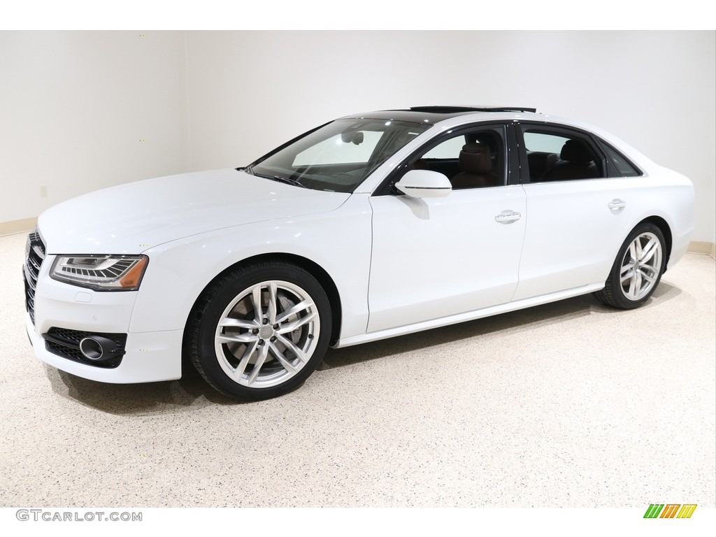 2017 A8 L 3.0T quattro - Glacier White Metallic / Nougat Brown photo #3