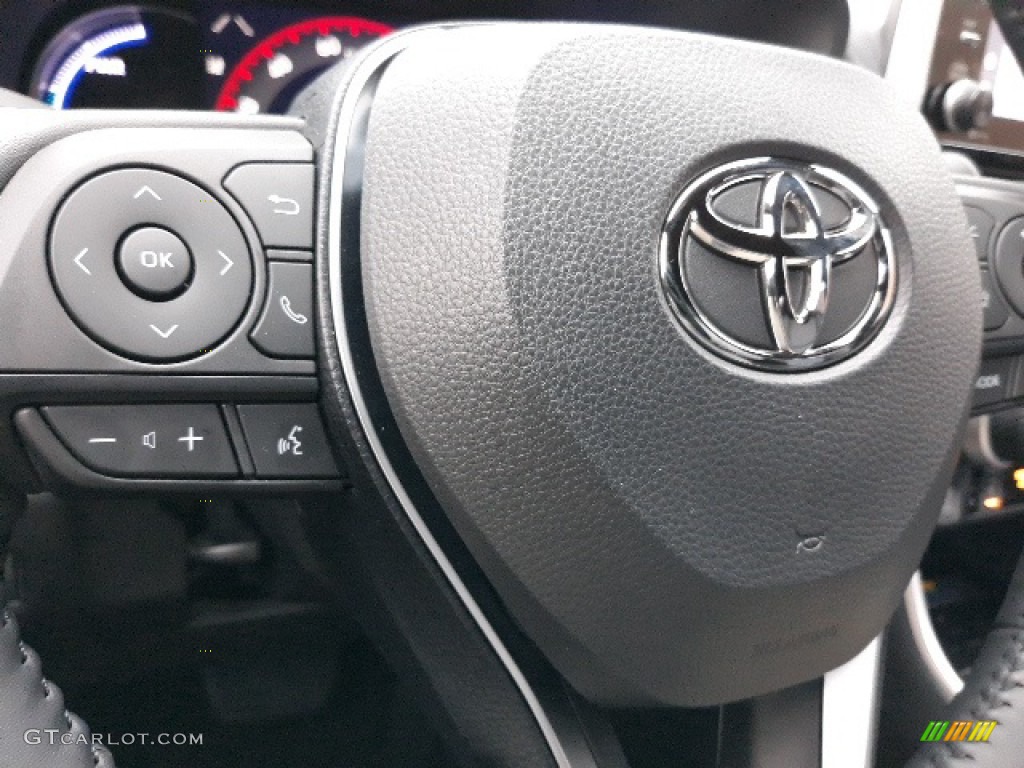 2020 Toyota RAV4 XSE AWD Hybrid Black Steering Wheel Photo #136485316