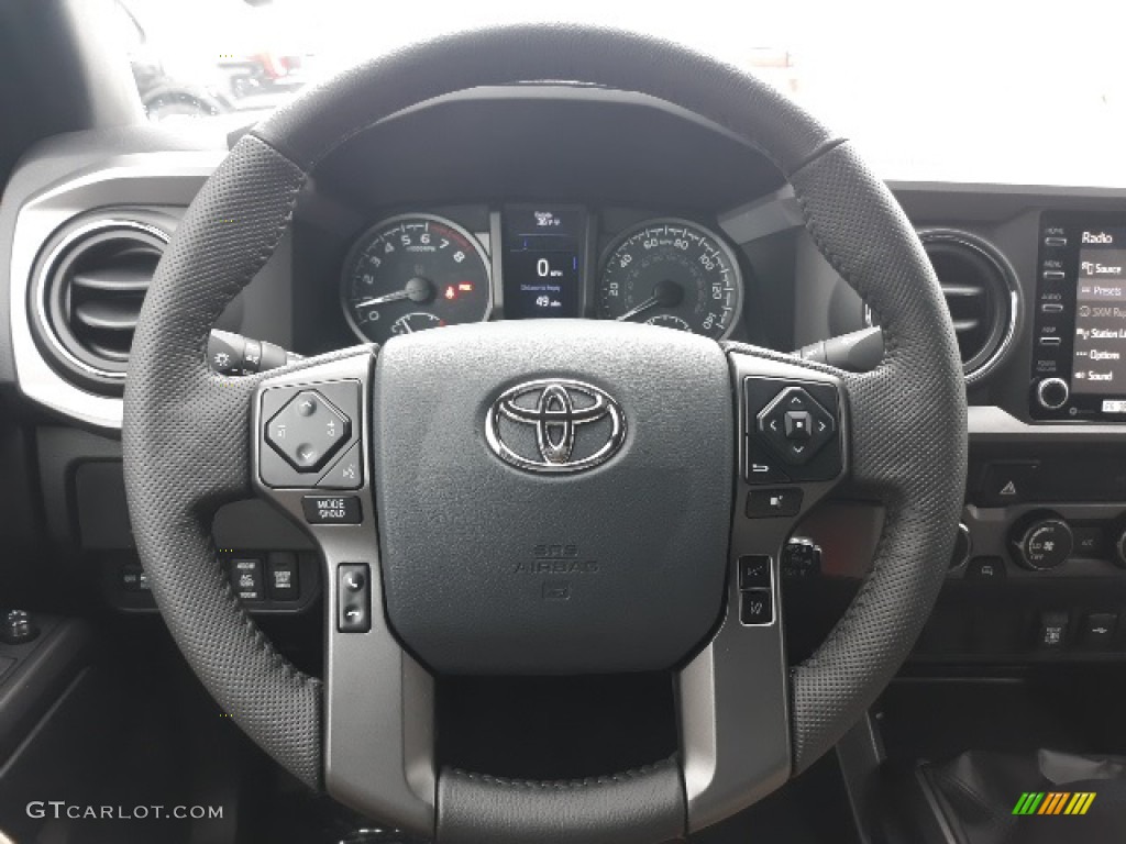 2020 Toyota Tacoma TRD Off Road Double Cab 4x4 TRD Cement/Black Steering Wheel Photo #136485769