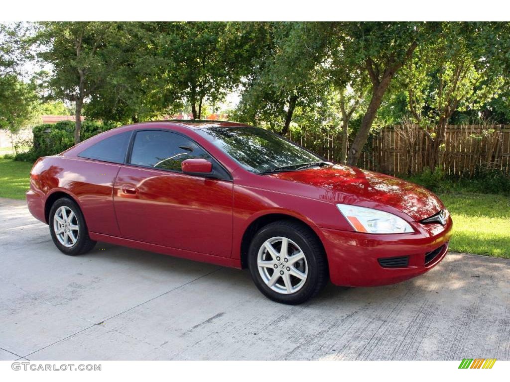 2003 Accord EX V6 Coupe - San Marino Red / Ivory photo #13