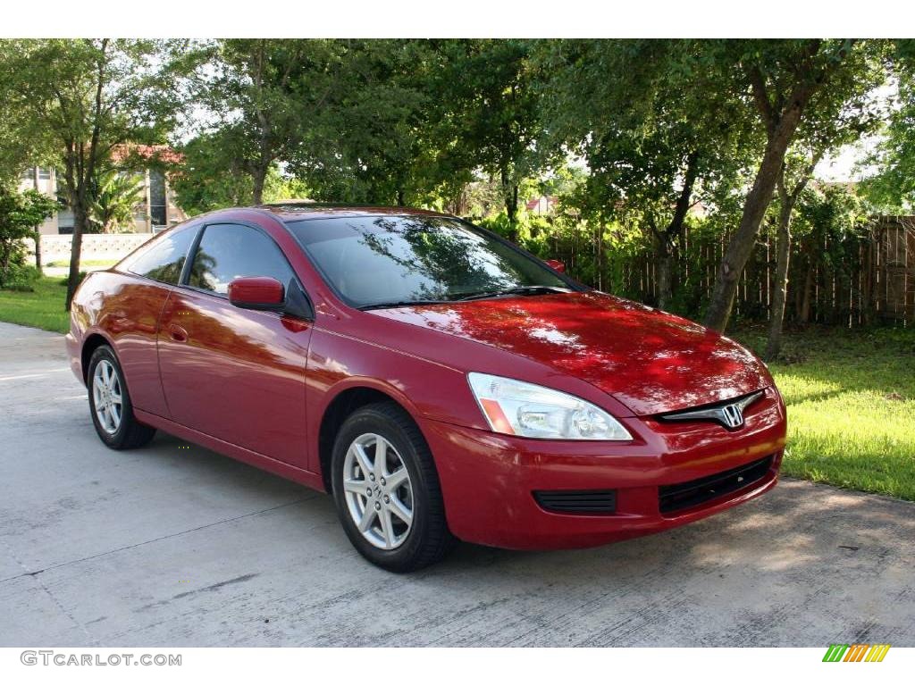 2003 Accord EX V6 Coupe - San Marino Red / Ivory photo #14