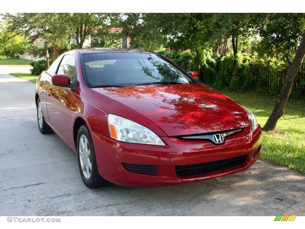 2003 Accord EX V6 Coupe - San Marino Red / Ivory photo #15