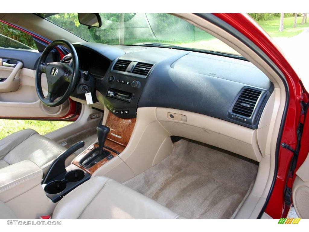 2003 Accord EX V6 Coupe - San Marino Red / Ivory photo #47